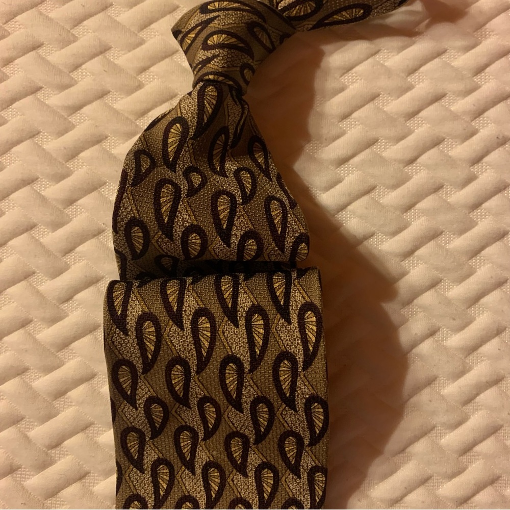 Zeidler & Zeidler Men’s Necktie in Raindrops Brown and Gold
